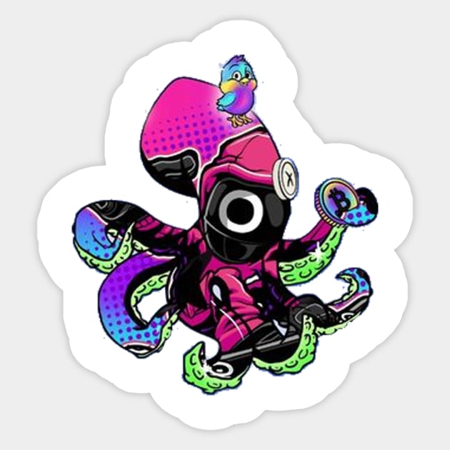 octopus digital art Sticker by gigikota